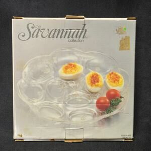 Vintage Savannah Collection Deviled Egg Serving Platter Plate 10" Decor Food